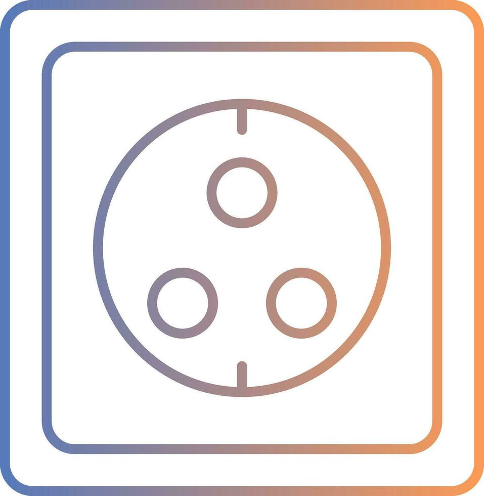 Wall Socket Line Gradient Icon vector
