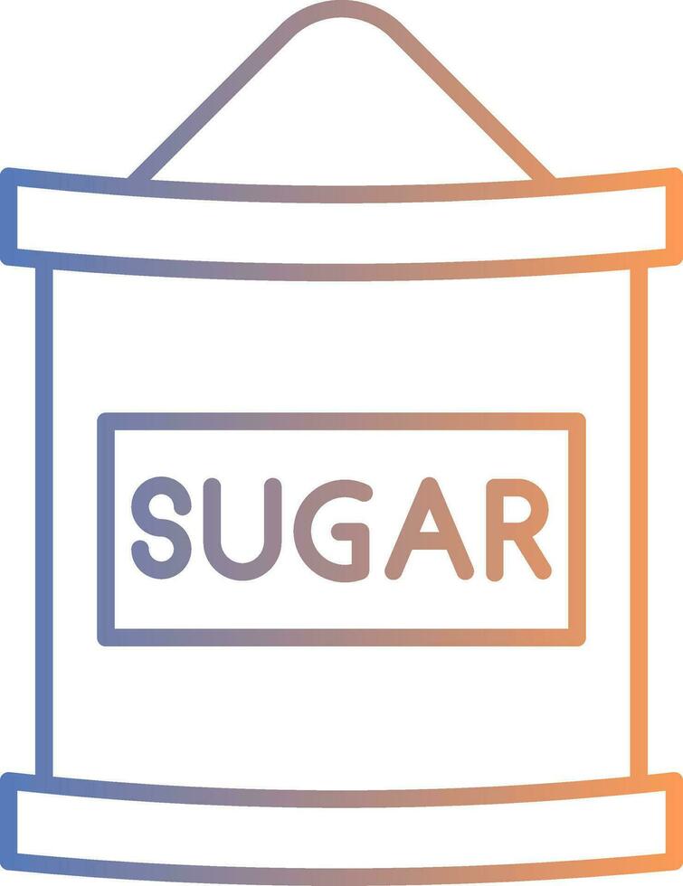 azúcar bolso línea degradado icono vector