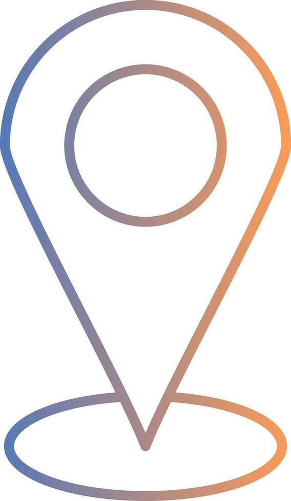 Starred Location Line Gradient Icon vector