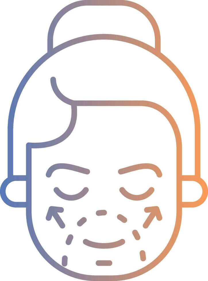 Facial Plastic Surgery Line Gradient Icon vector