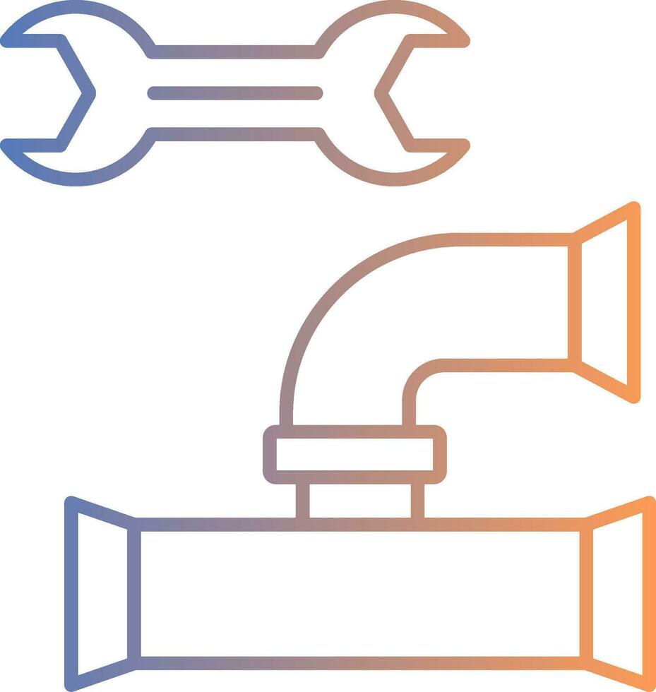 Plumbing Line Gradient Icon vector