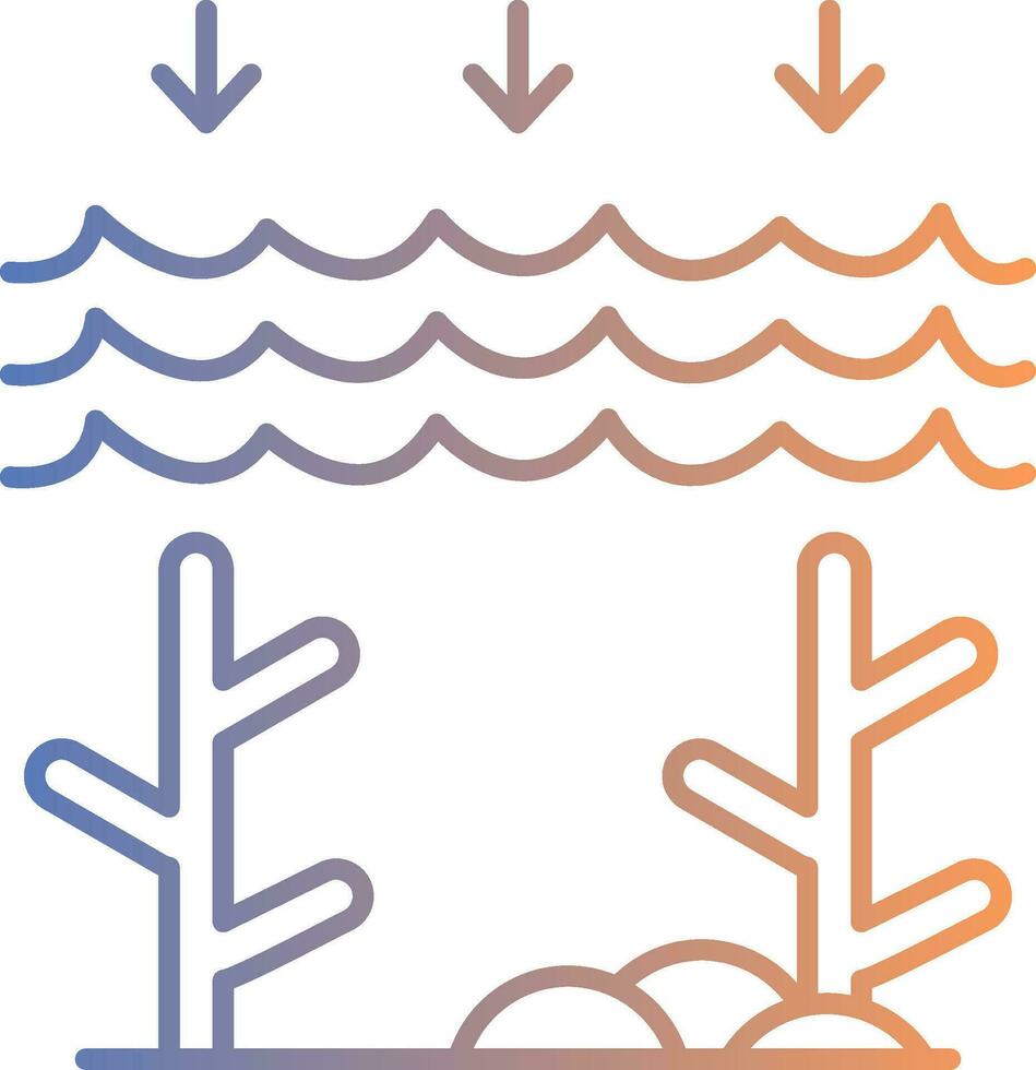 Ocean Acidity Line Gradient Icon vector