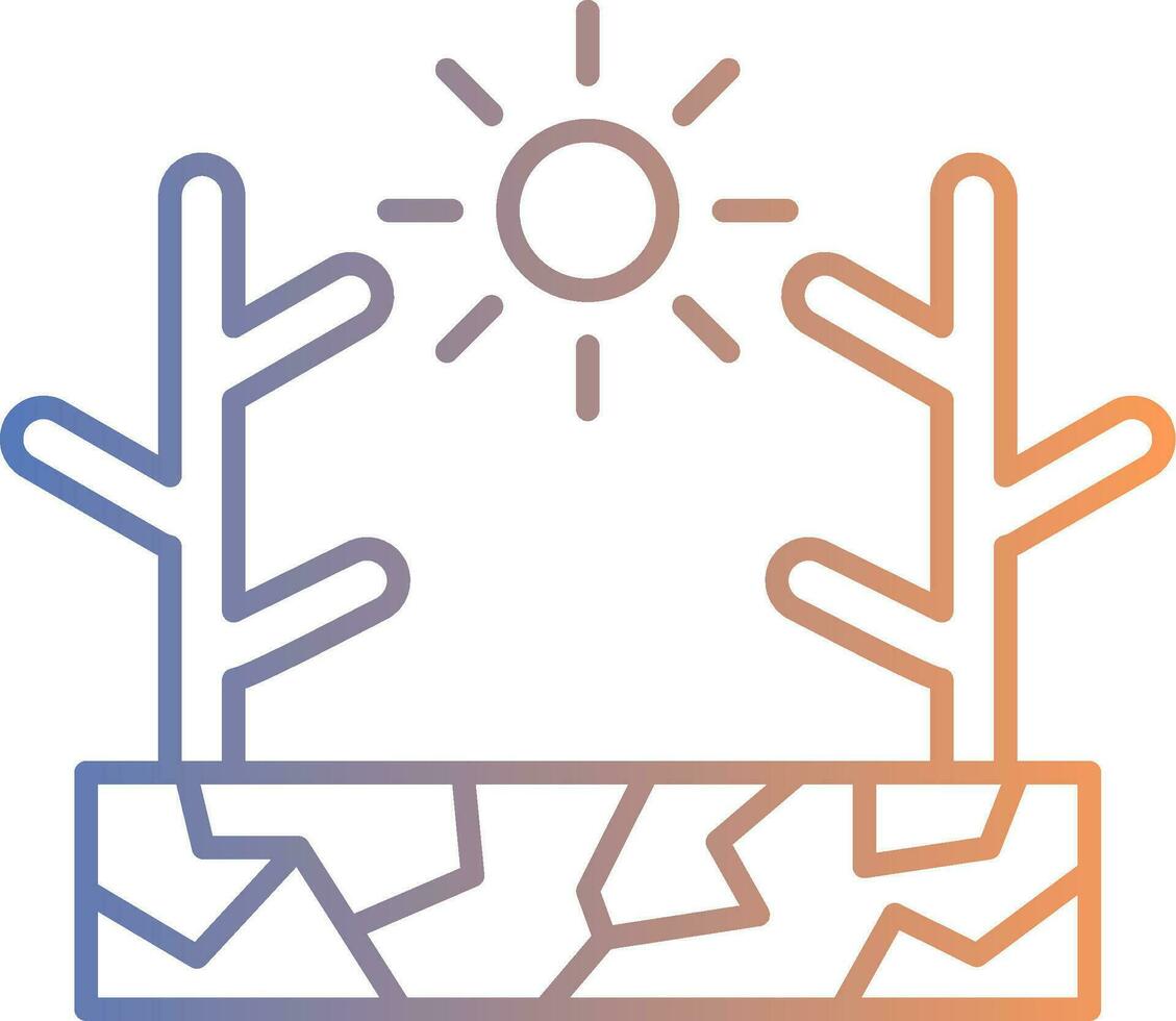 Drought Line Gradient Icon vector