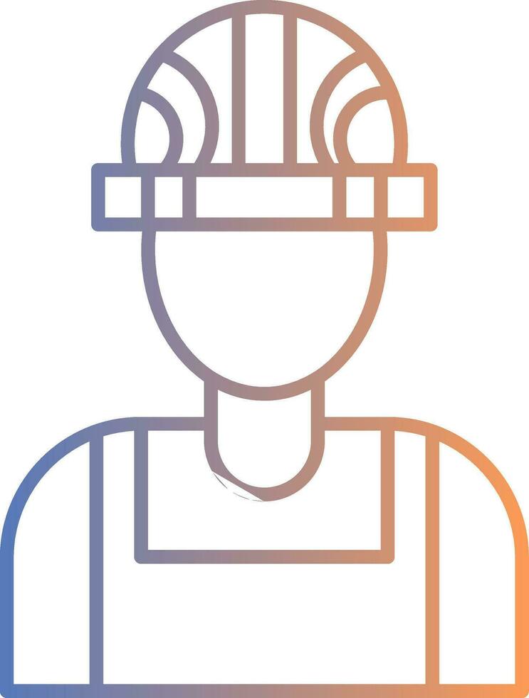 Builder Male Line Gradient Icon vector
