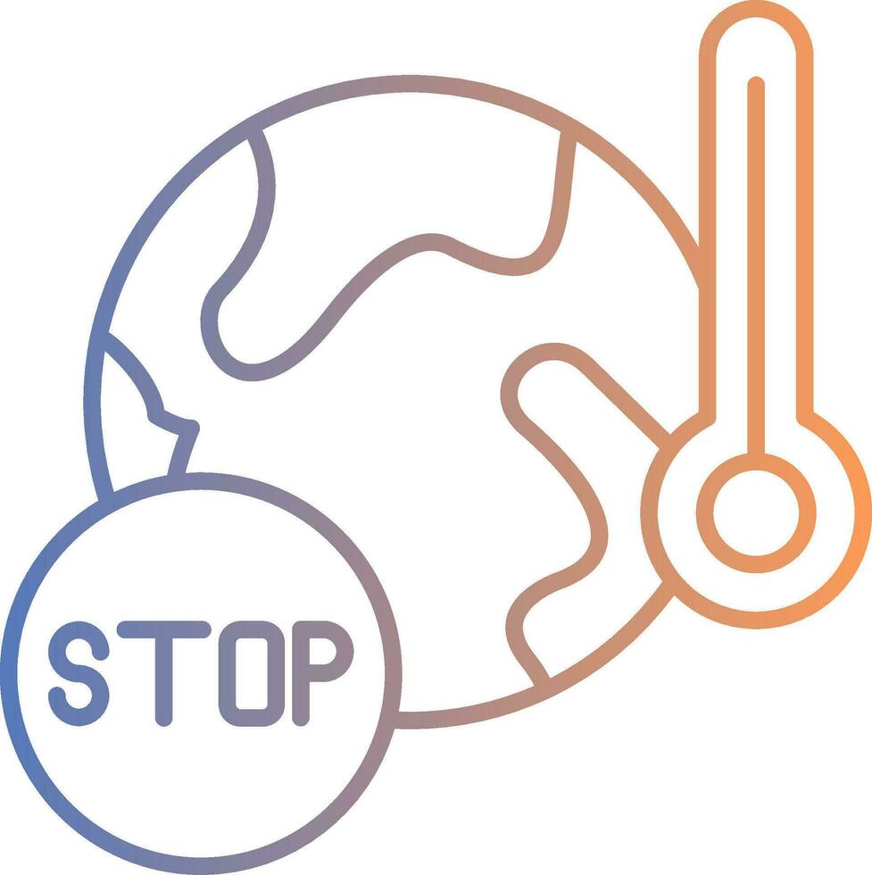 Stop Global Warming Line Gradient Icon vector