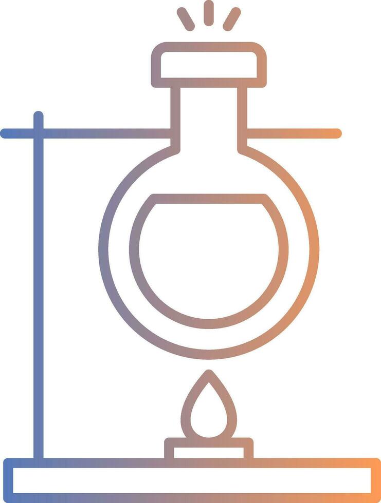 Bunsen Burner Line Gradient Icon vector