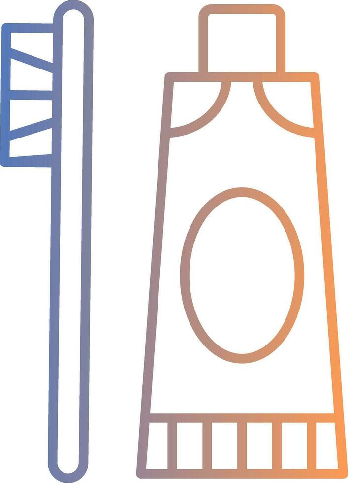 Toothpaste Line Gradient Icon vector