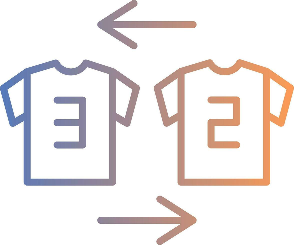Substitution Line Gradient Icon vector