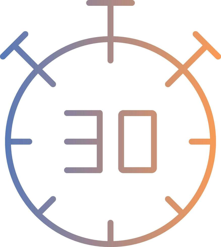 Half Time Line Gradient Icon vector