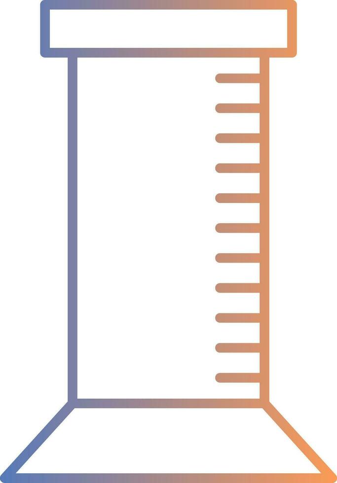 Graduated Cylinder Line Gradient Icon vector