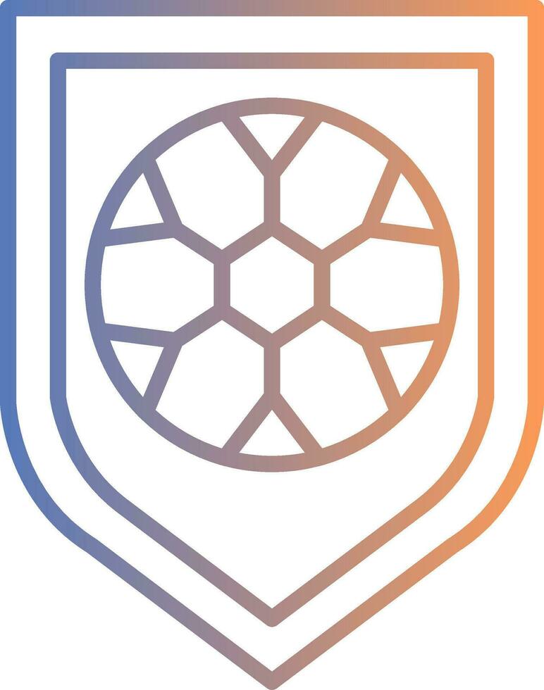 Football Badge Line Gradient Icon vector
