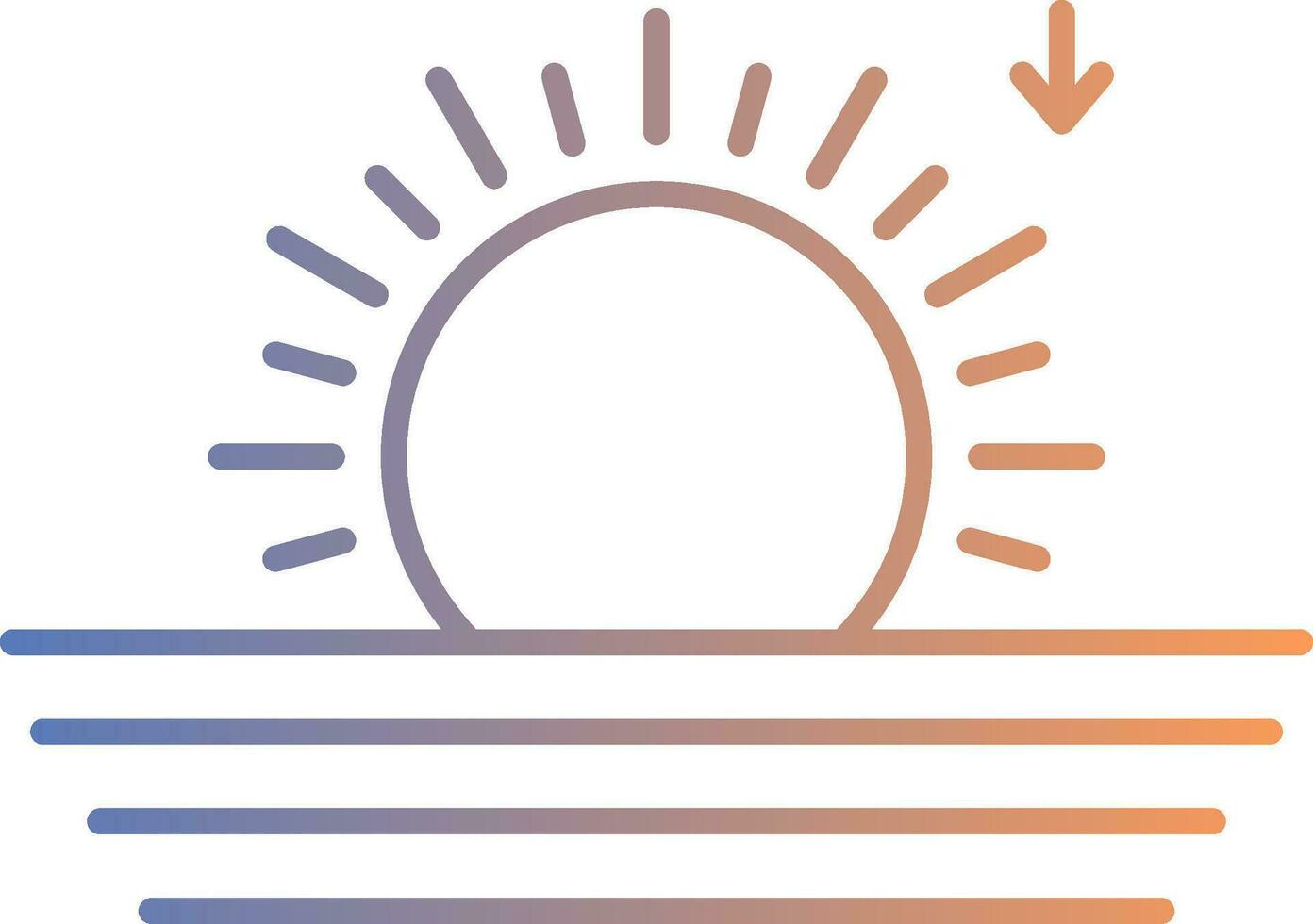 Sunset Line Gradient Icon vector