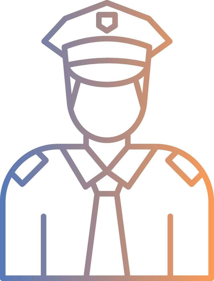 icono de gradiente de línea de policía vector