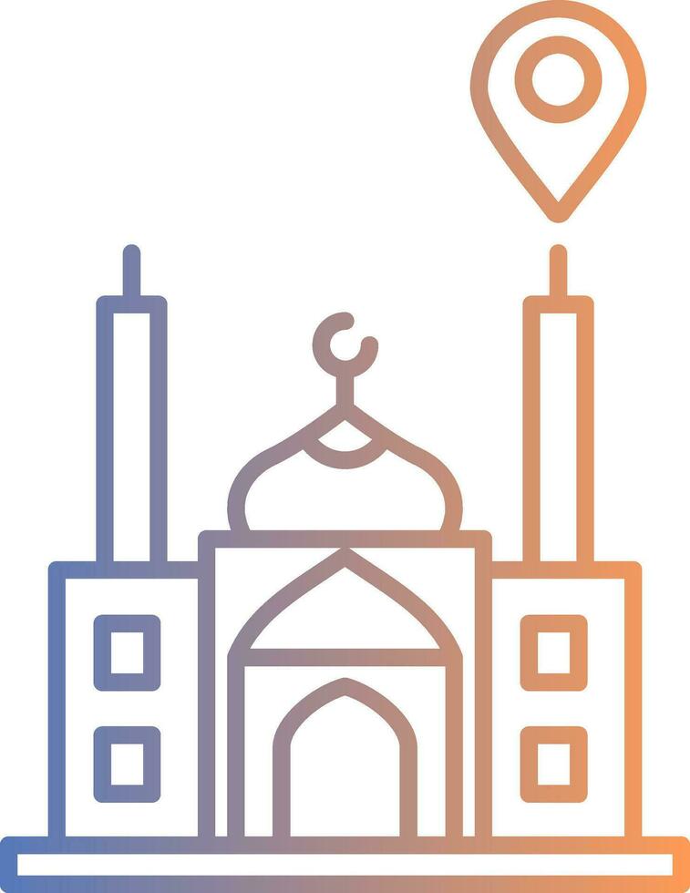 Mosque Location Line Gradient Icon vector