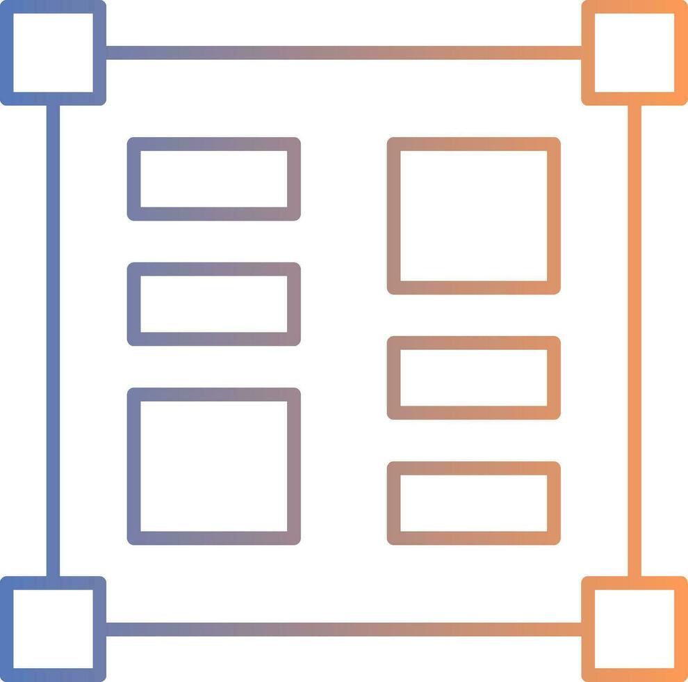 Layout Tools Line Gradient Icon vector