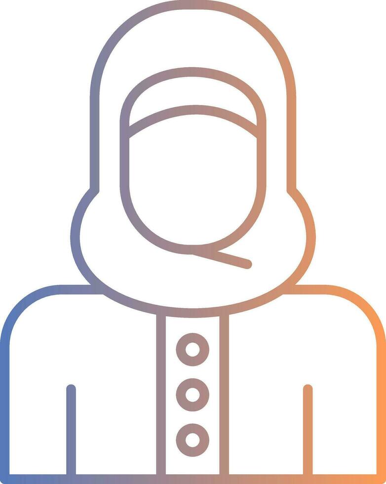 Islamic Woman Line Gradient Icon vector