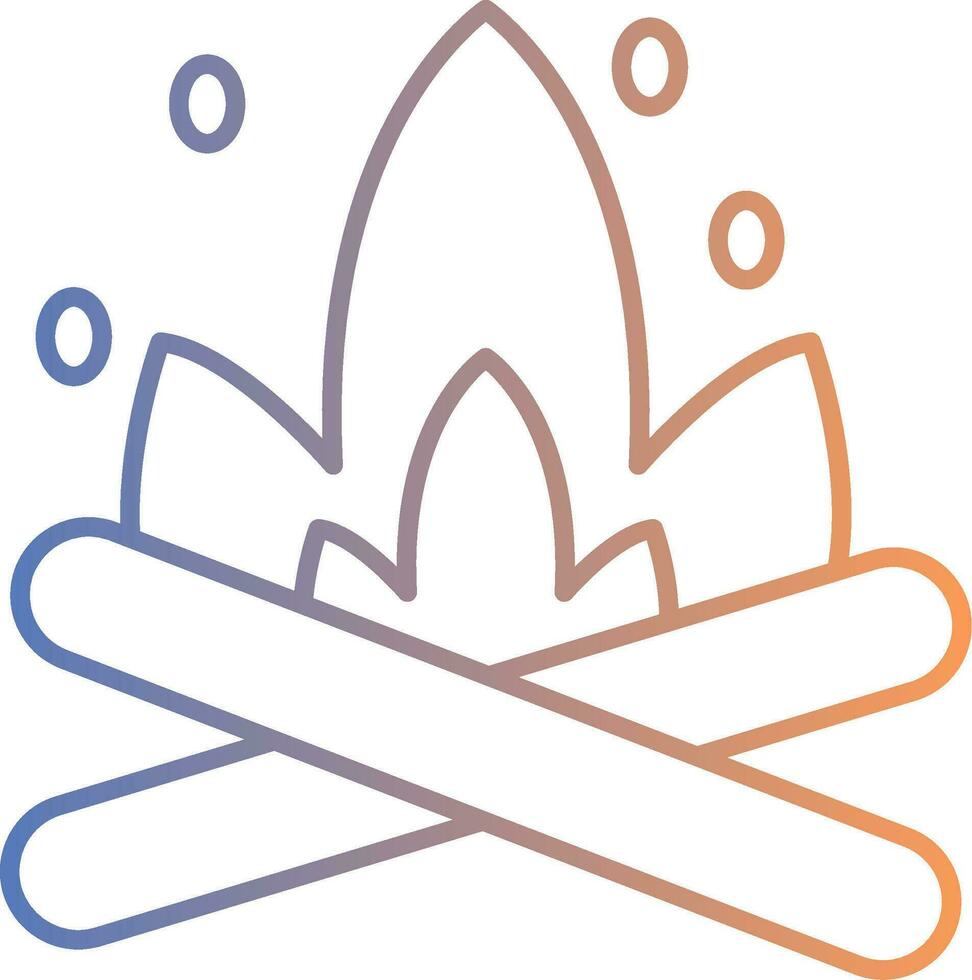 Bonfire Line Gradient Icon vector