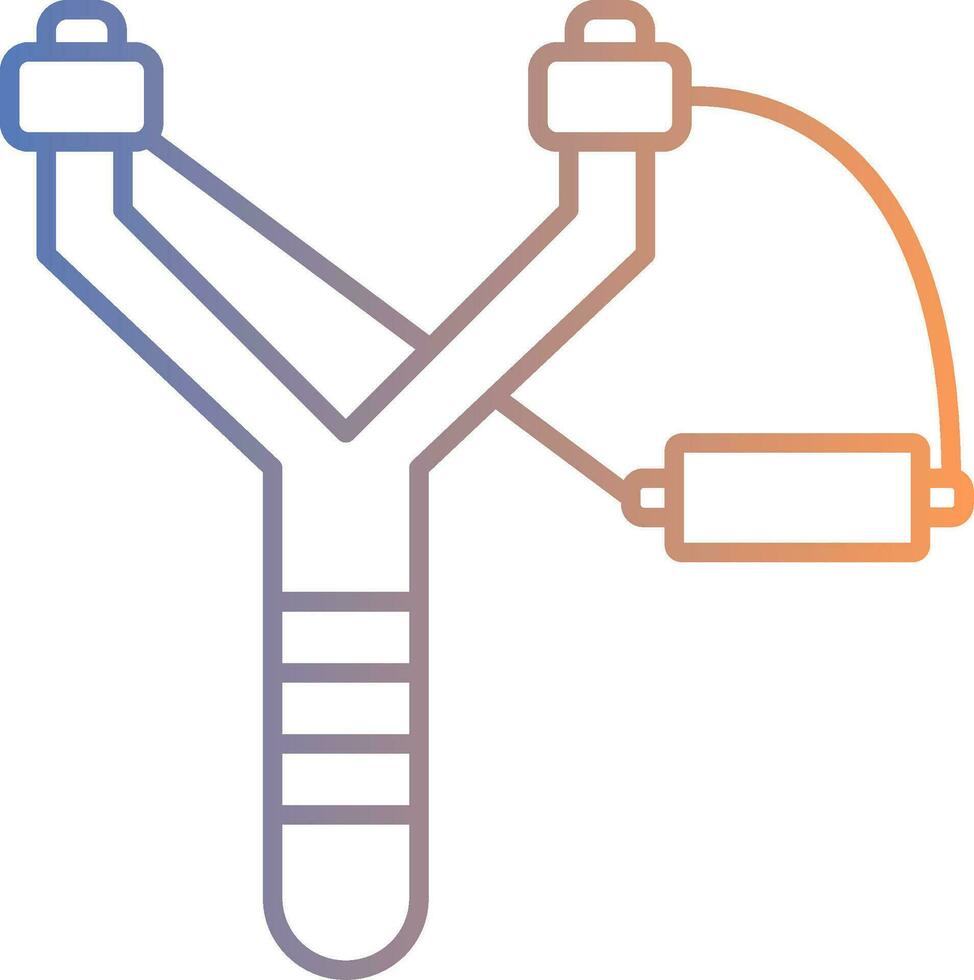 Slingshot Line Gradient Icon vector