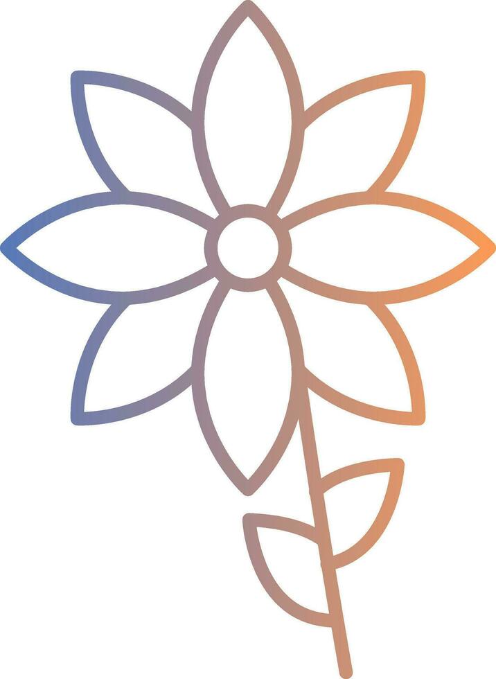 Flower Line Gradient Icon vector