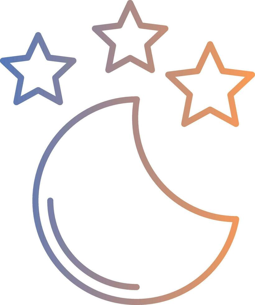 New Moon Line Gradient Icon vector