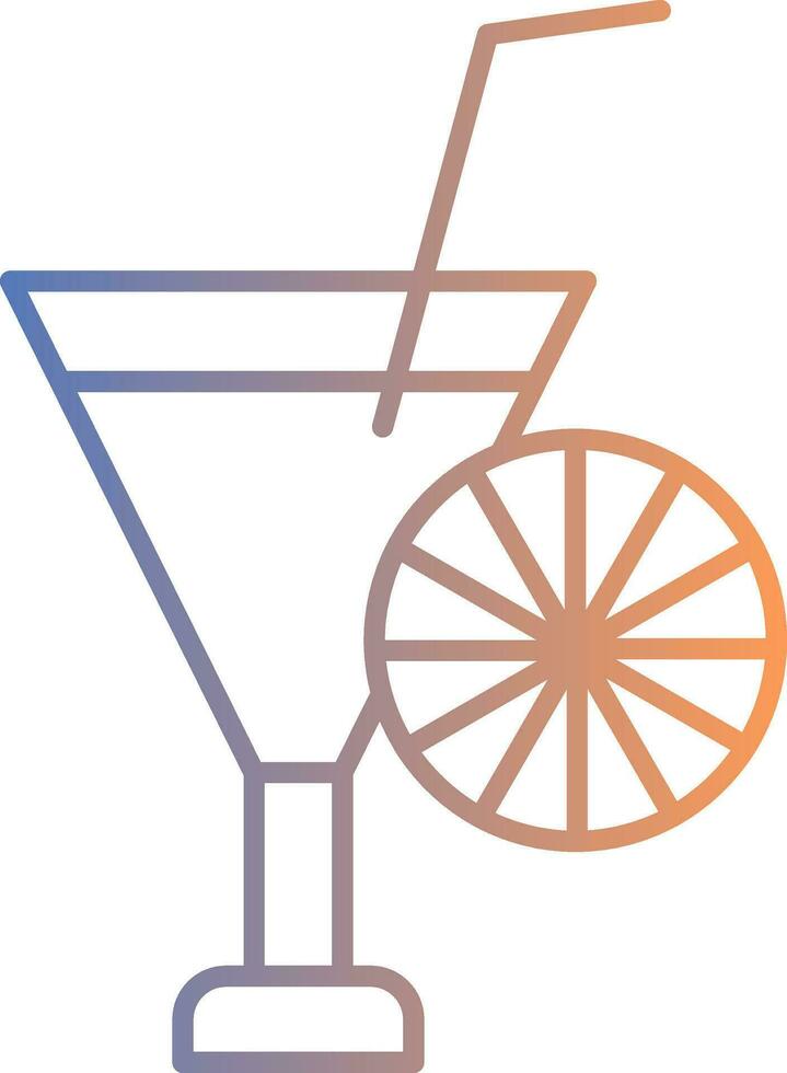 Cocktail Line Gradient Icon vector