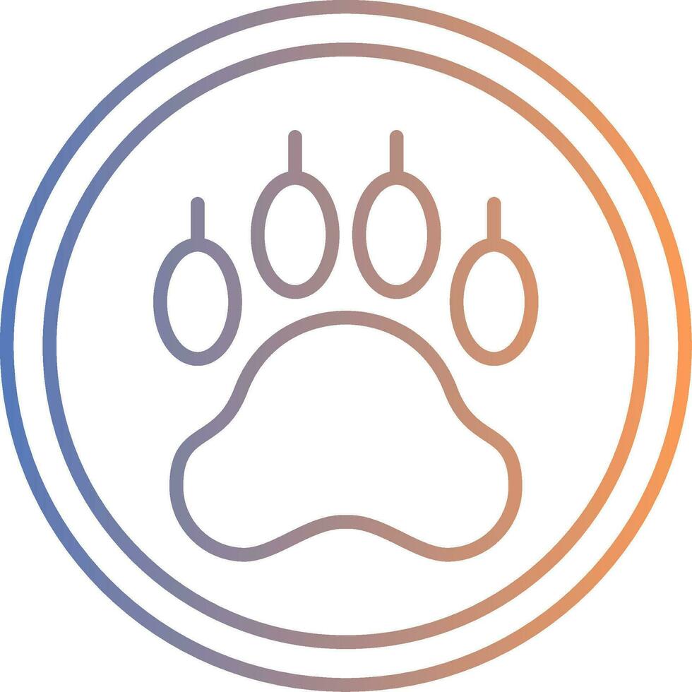 Pawprint Line Gradient Icon vector