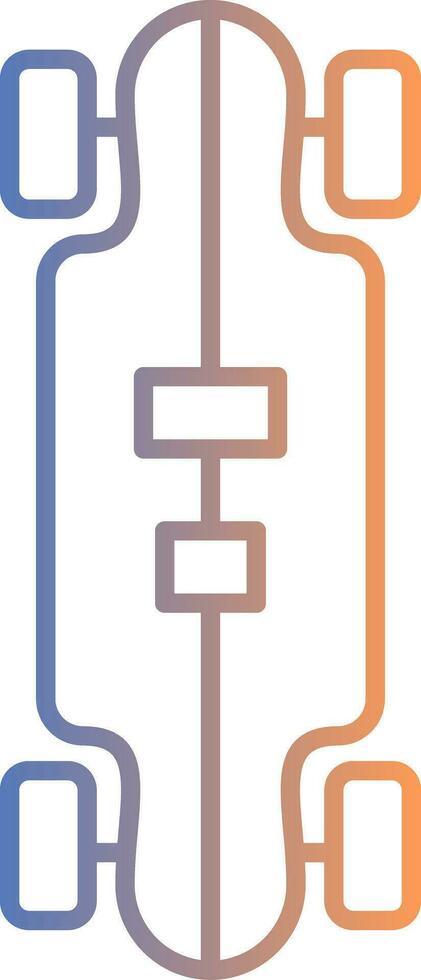 Longboard Line Gradient Icon vector