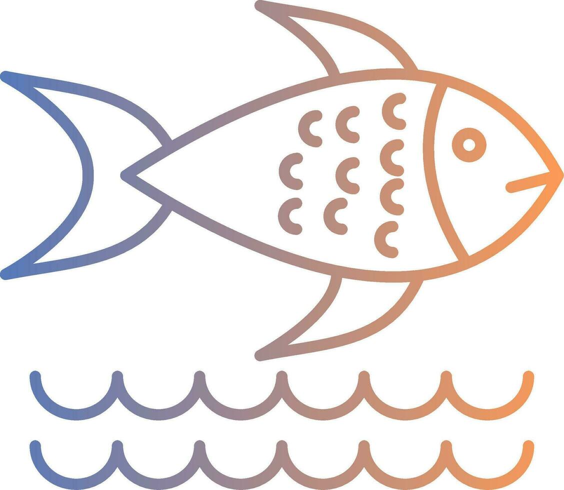 Fish Line Gradient Icon vector