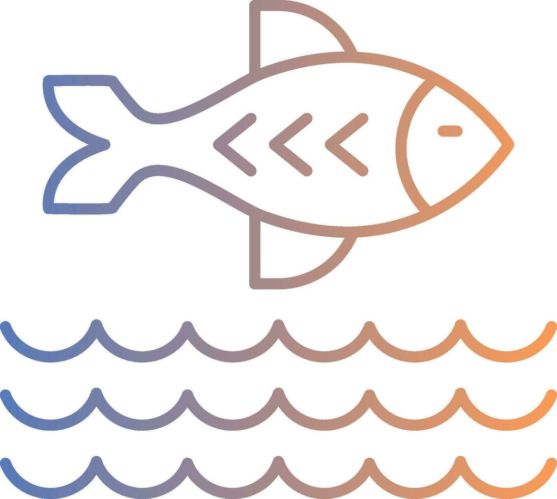 Fish Line Gradient Icon vector