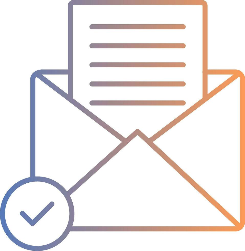 Open Email Line Gradient Icon vector