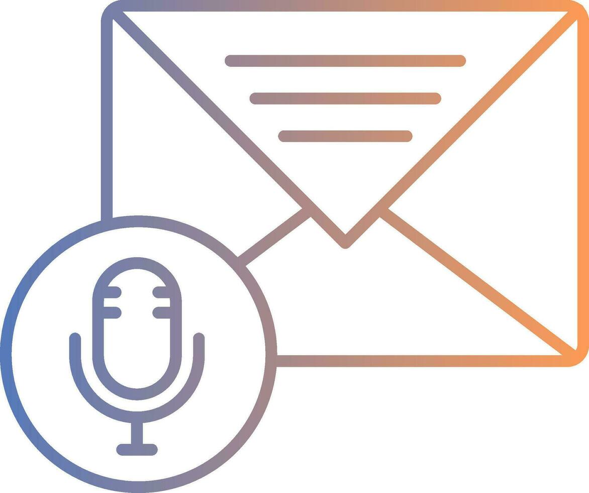 Audio Message Line Gradient Icon vector