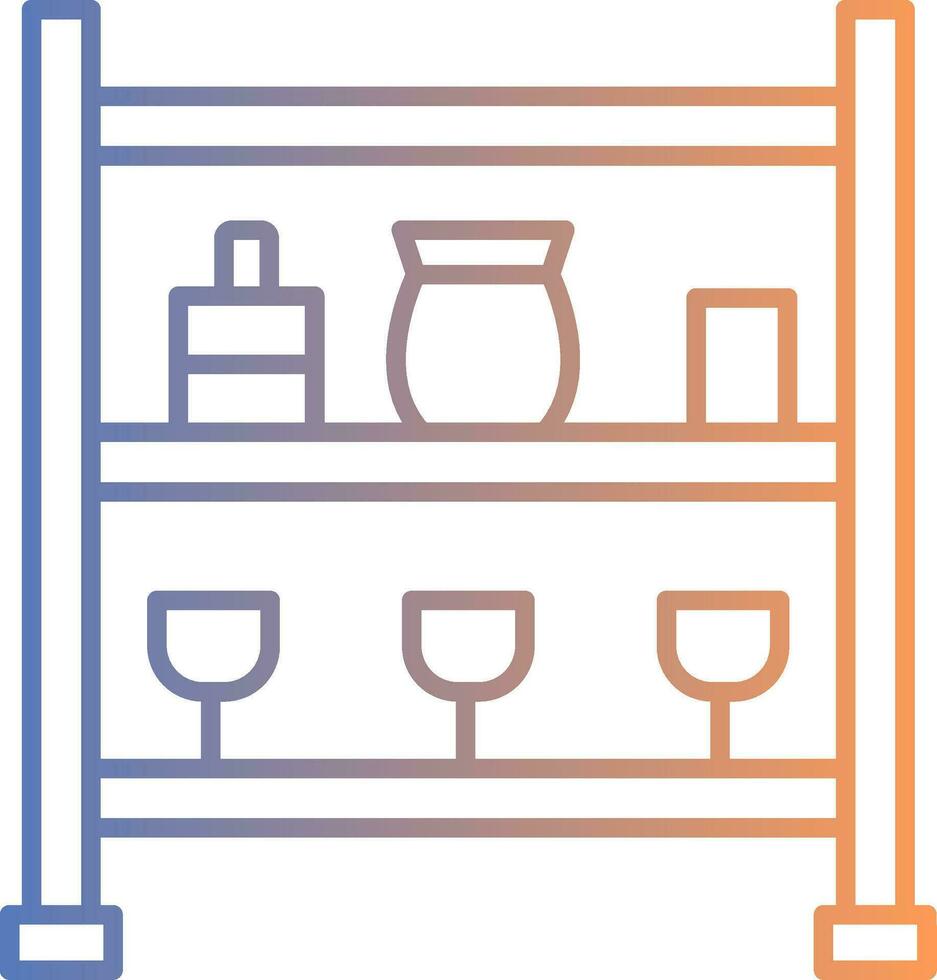 Shelves Line Gradient Icon vector
