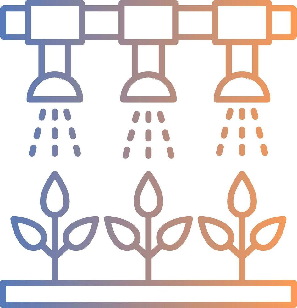 Irrigation System Line Gradient Icon vector