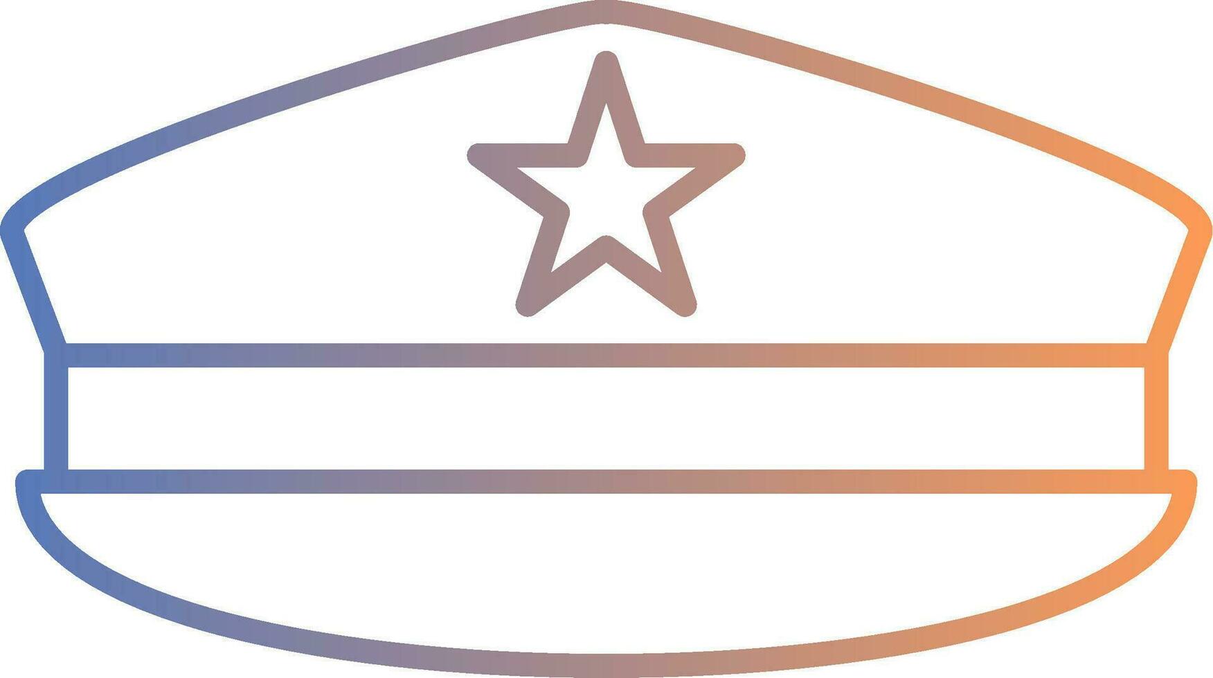 Military Hat Line Gradient Icon vector