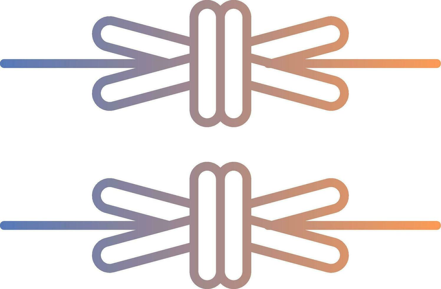 Barbed Wire Line Gradient Icon vector