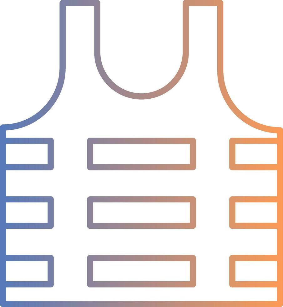 Bullet Proof Vest Line Gradient Icon vector