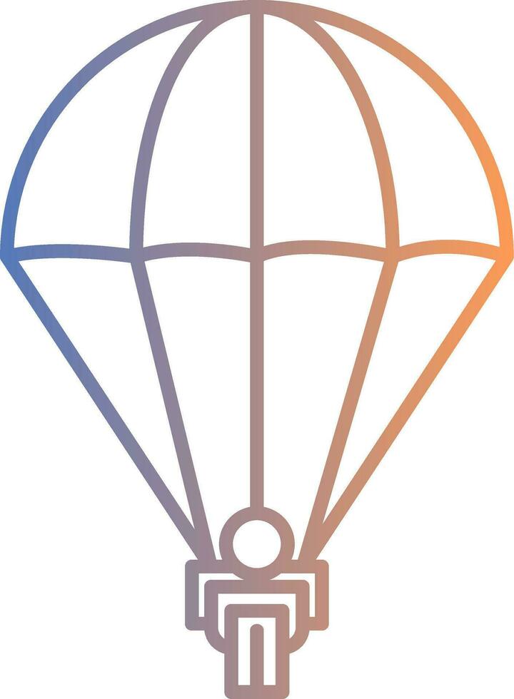 Parachuting Line Gradient Icon vector