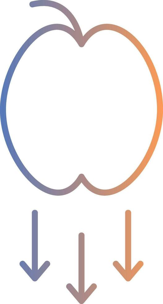 Gravity Line Gradient Icon vector