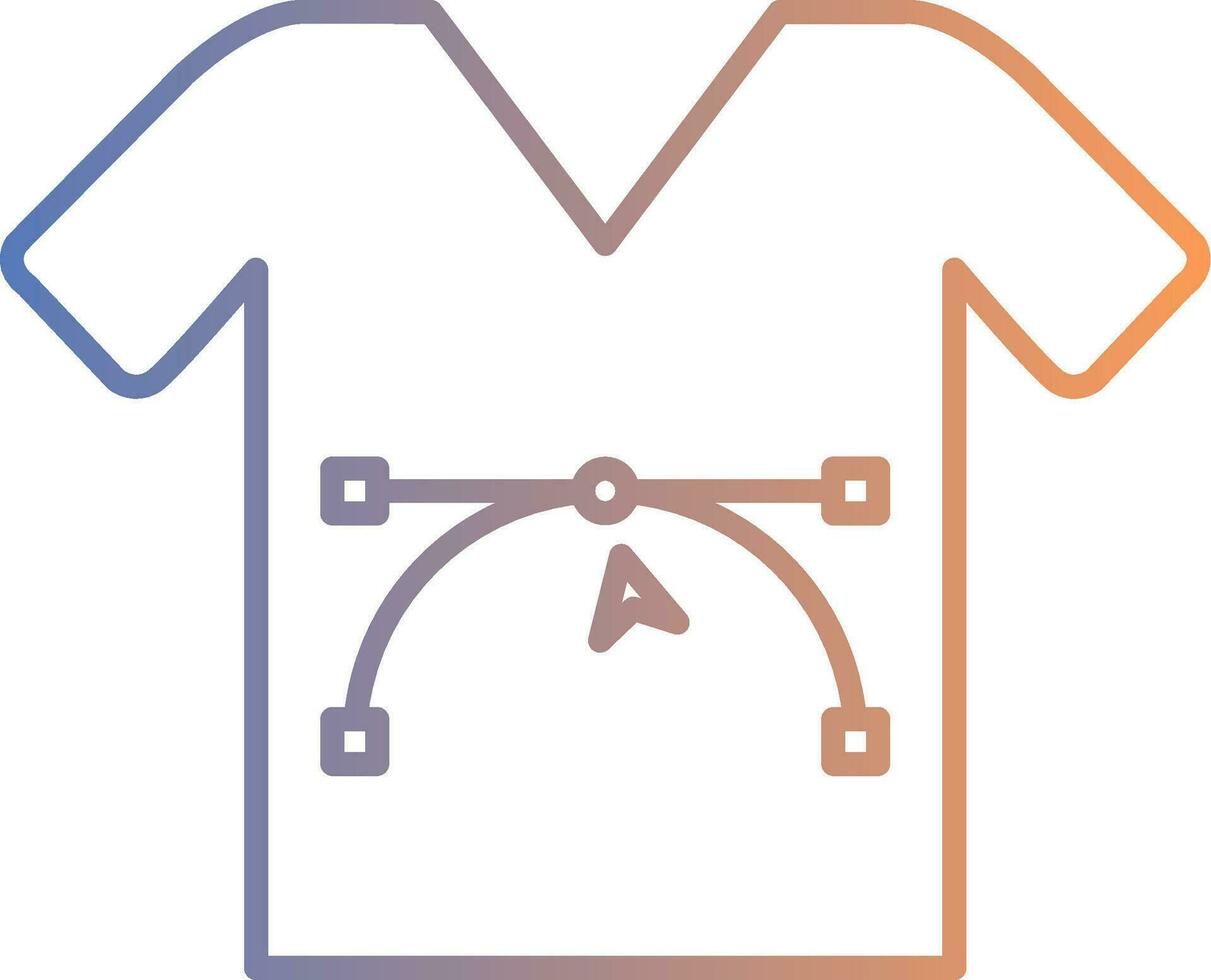 Shirt Design Line Gradient Icon vector