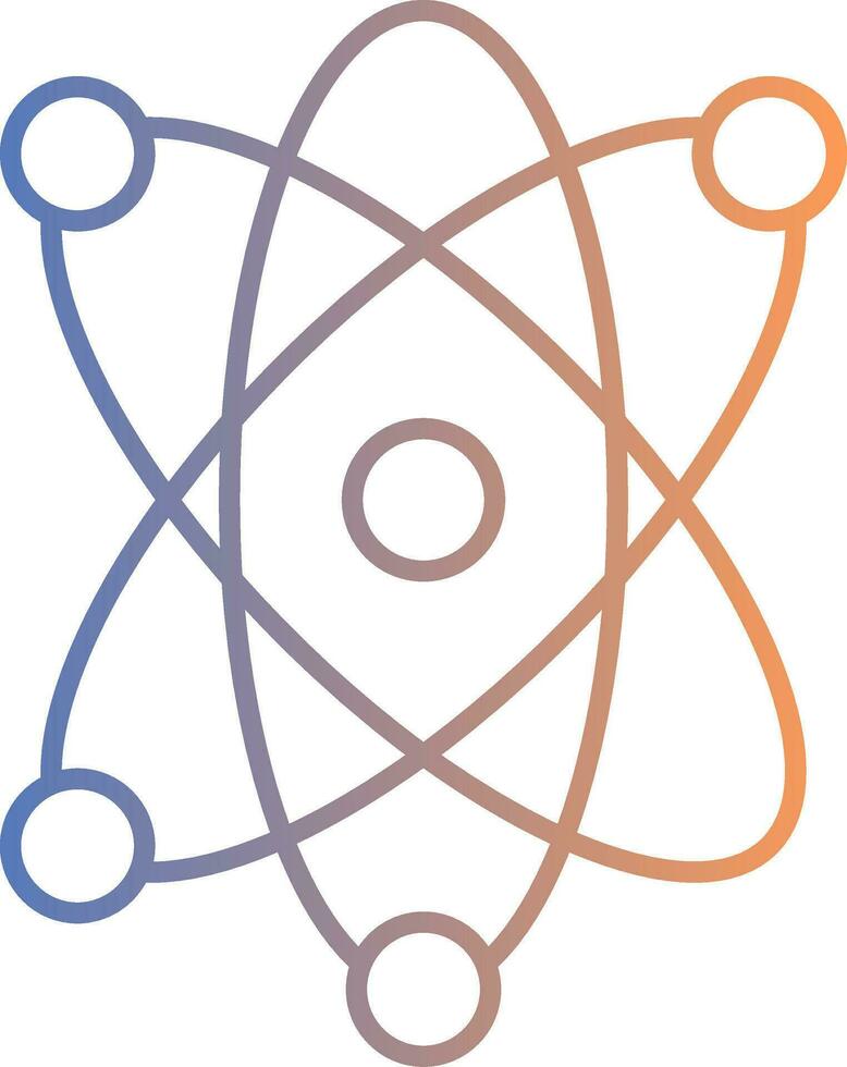 Atom Line Gradient Icon vector