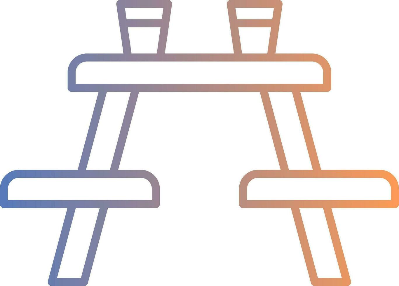 picnic mesa línea degradado icono vector