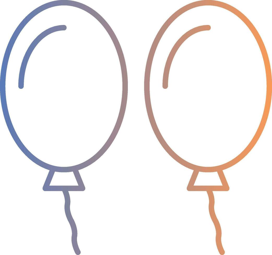 Balloons Line Gradient Icon vector