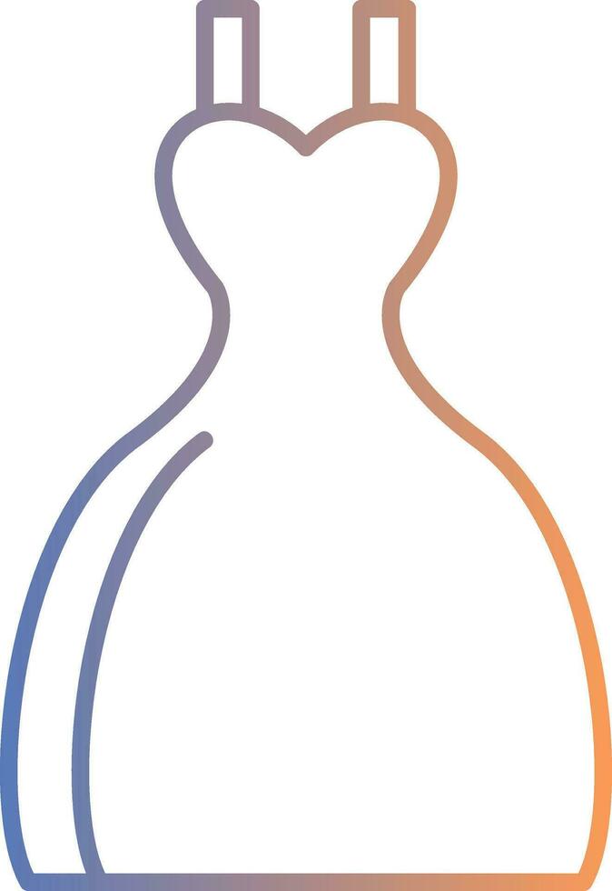 Bride Dress Line Gradient Icon vector