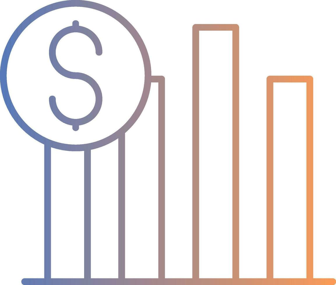 Sales Line Gradient Icon vector