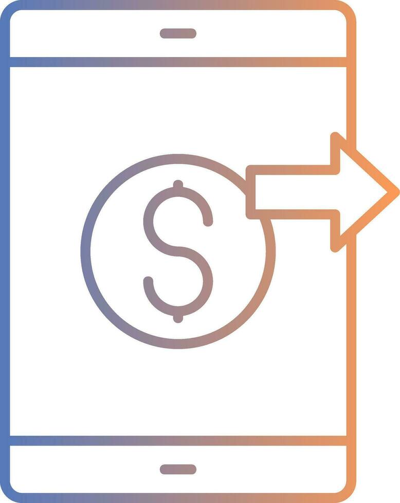 Send Money Line Gradient Icon vector