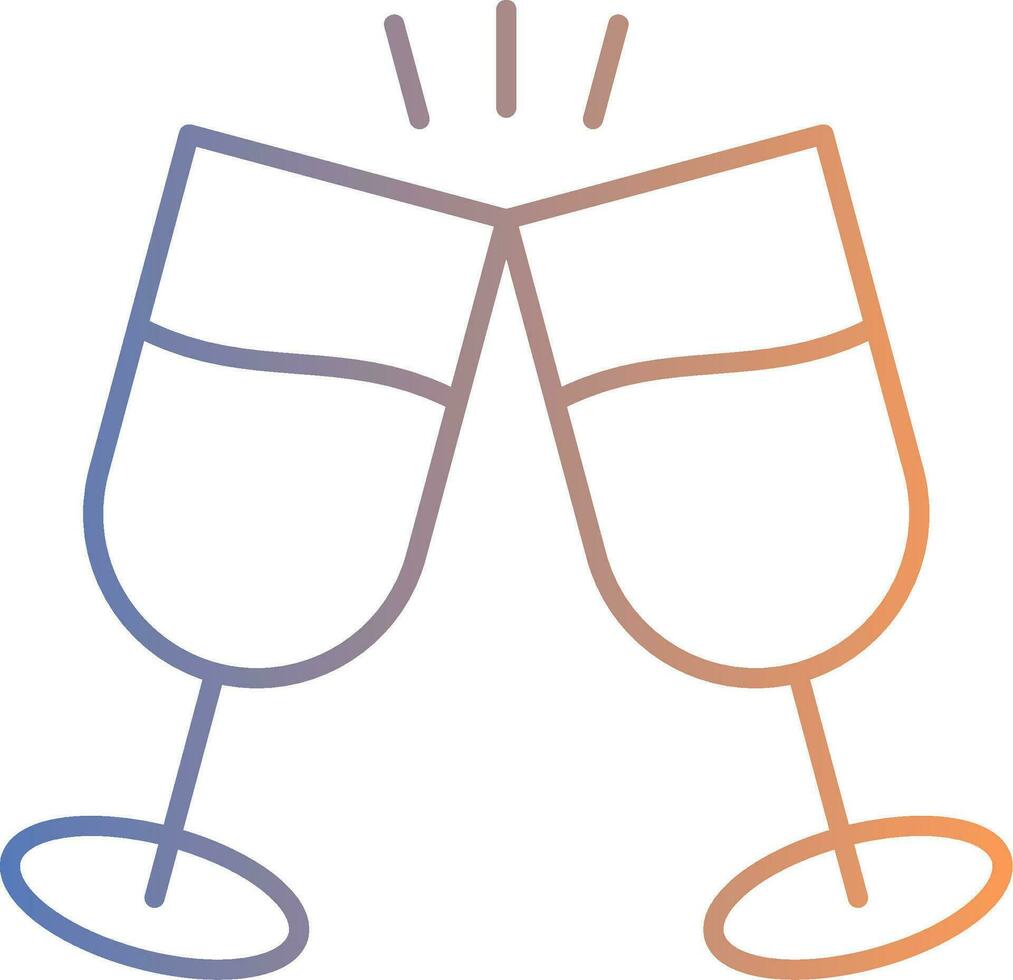 Cheers Line Gradient Icon vector