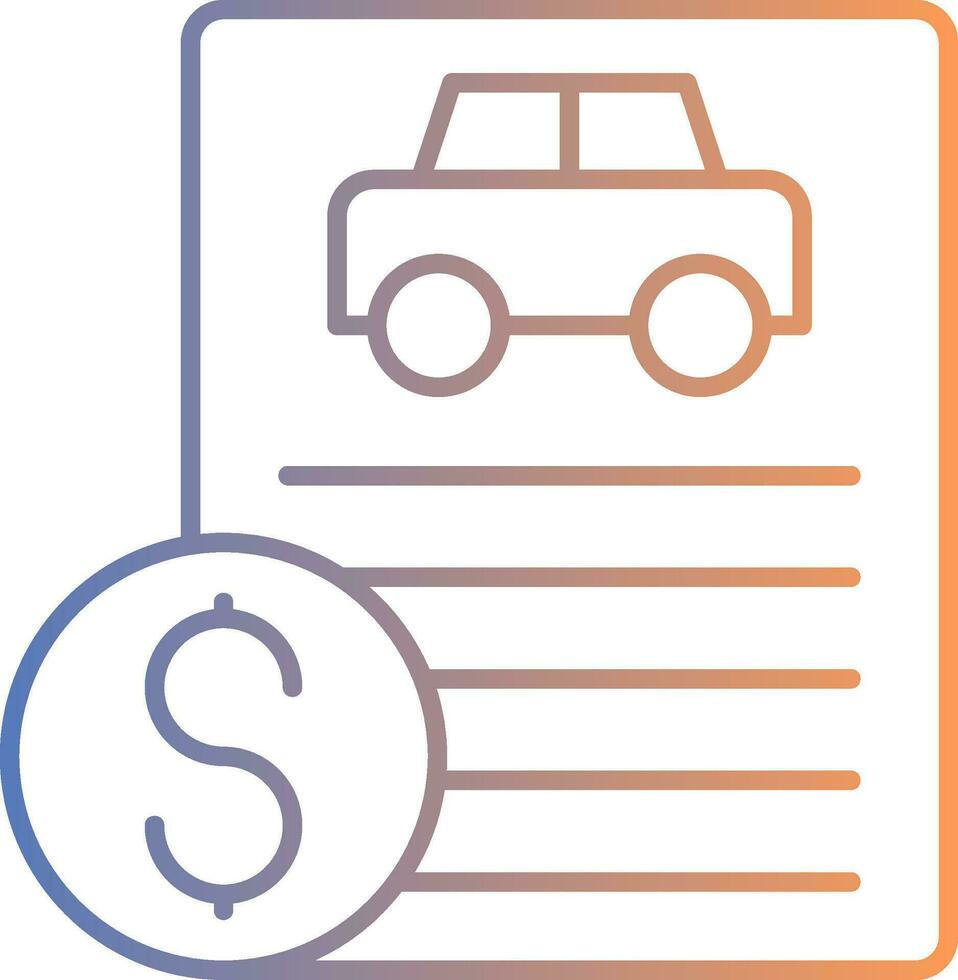 Car Loan Line Gradient Icon vector