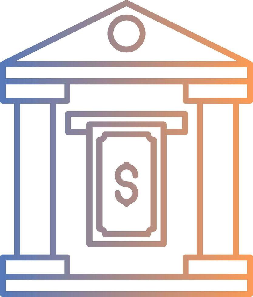 Cash Withdraw Line Gradient Icon vector