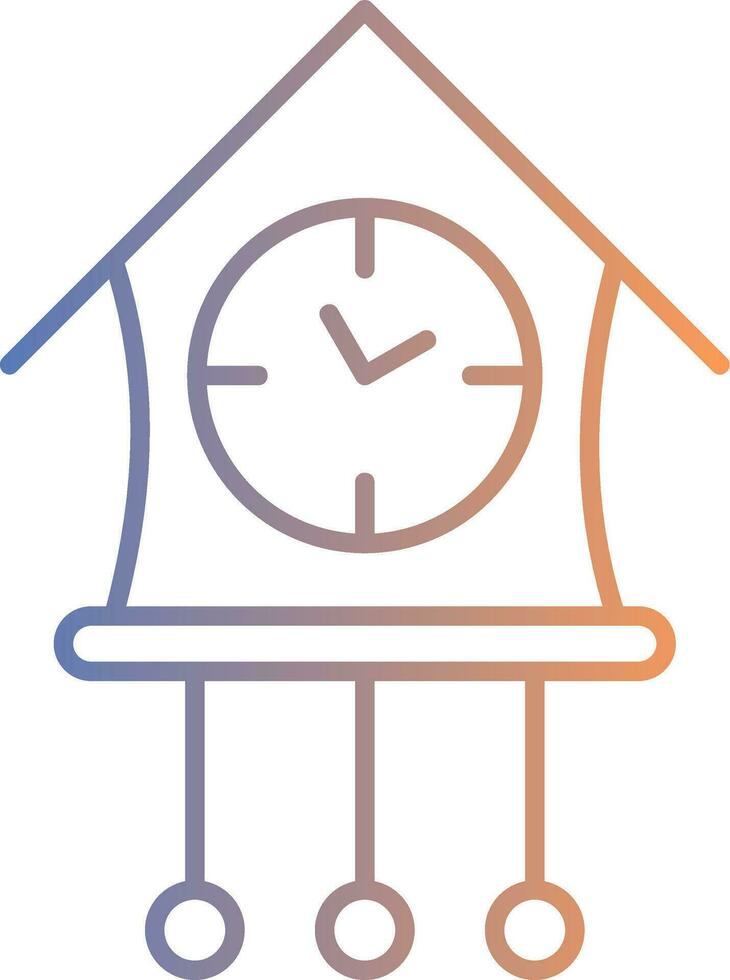 Cuckoo Clock Line Gradient Icon vector