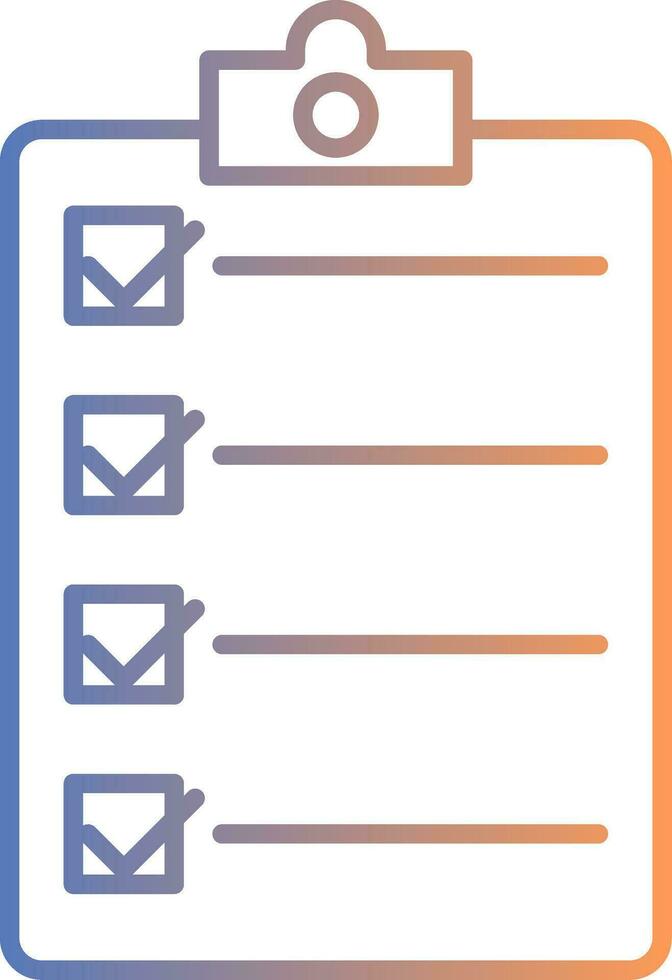 Checklist Line Gradient Icon vector